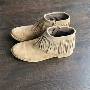 Mossimo Tan Suede Fringe Booties